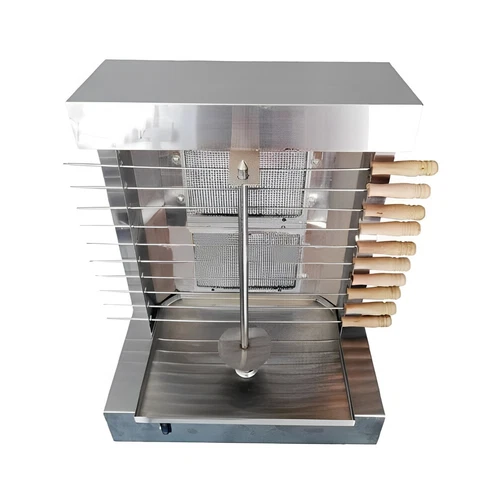 LPG Gas BBQ Spinning Grills Rotary Shawarma Doner Kebab Gyros Machine 2 Burners - Foto 2 di 5