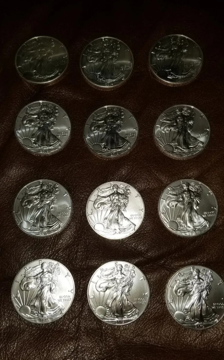 2019 x15 2014 x5 mixed years American Silver Eagle Roll of 20 BU Coins Mint Tube eBay