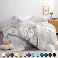Microfiber Duvet Cover Set with Pillow Sham Nice Rich Colors Fade Resistant