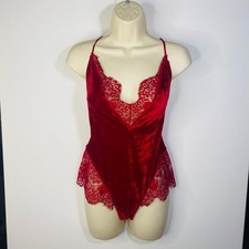 RARE DREAMGIRLS Red Lace Velvet Lingerie Womens Small Teddy