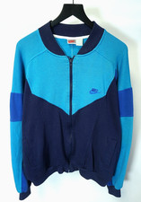 Vintage 80s Nike Track Jacket Full Zip Mens Large Retro Aqua Colorblock Gray Tag