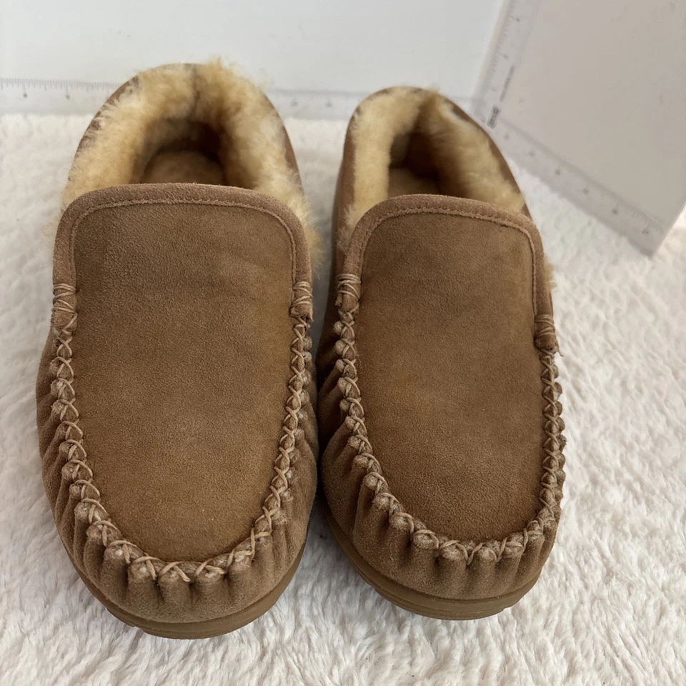 Zapatillas LL Bean Para Hombre Marrón Wicked Good Forradas de Piel de Cordero Veneciano Talla 10 Usadas en Excelente Condición Foto 2 de 4