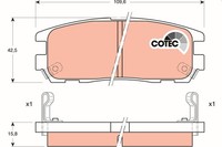 Bremsbelagsatz Scheibenbremse Cotec TRW GDB1187 FüR U92 Trooper M98 Isuzu Opel 2