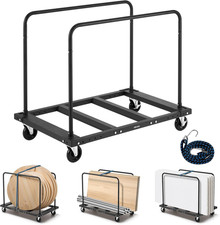 Folding Table Cart, Heavy Duty Table Trolley with 5" Swivel Wheels, 1800 LBS Dry