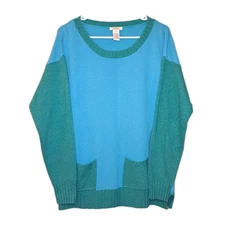 Sundance Women Sweater Cashmere And Wool Blend Size L Two Tone With Pockets