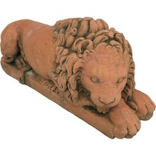 Terracotta Canova Lion Statue Garden Ornament Sculpture Lawn Decor