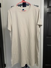  Old NavyWomen's Beige Jersey T-Shirt Dress Short Sleeve Crew Neck Knee Length