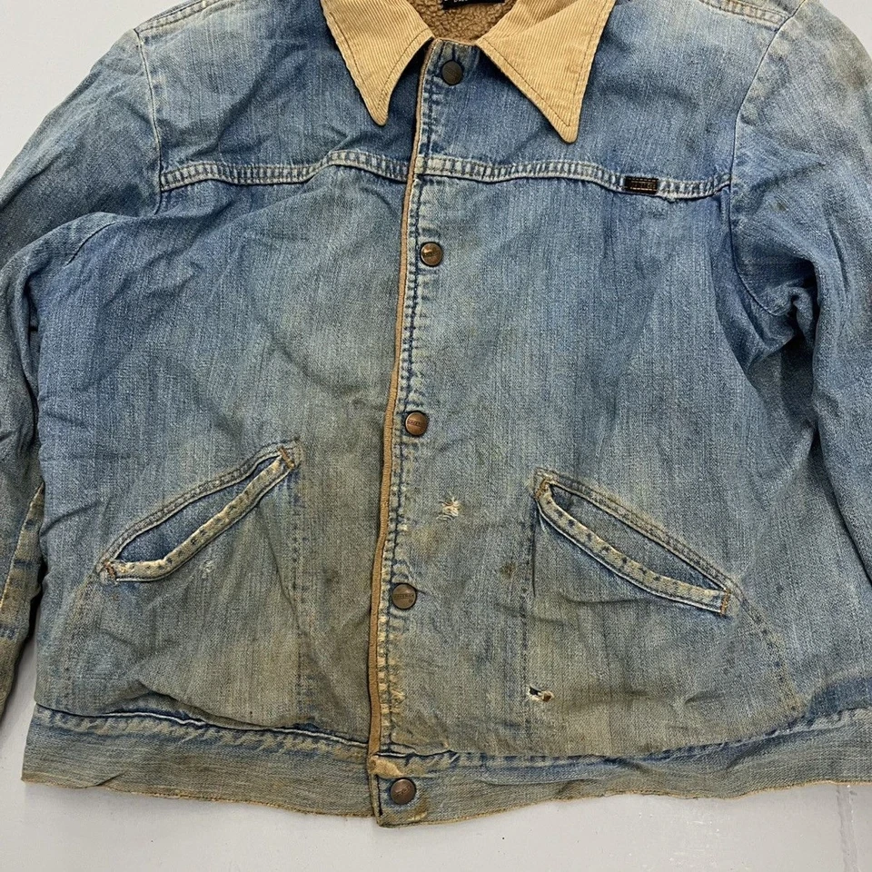 Chaqueta vaquera vintage años 70 Maverick azul occidental envejecida años 70 verdadera vintage Foto 2 de 4