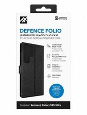 ZAGG Defence Folio Samsung Galaxy S25 Ultra Leather Feel Black Finish Snap Case.
