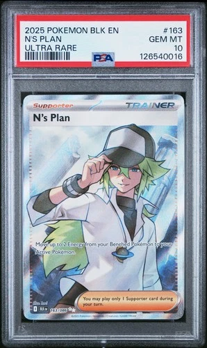 2025 POKEMON BLK EN-BLACK BOLT ULTRA RARE #163 N'S PLAN PSA 10