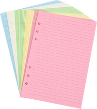 A5 Horizontal Line Loose-leaf Paper, College Scratch 5-Color Filler Paper 6-Hole