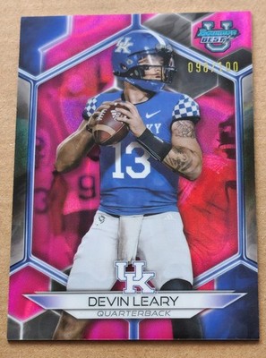 2023 Bowmans Best University #95 Devin Leary Pink Refractor 98/100 Kentucky 