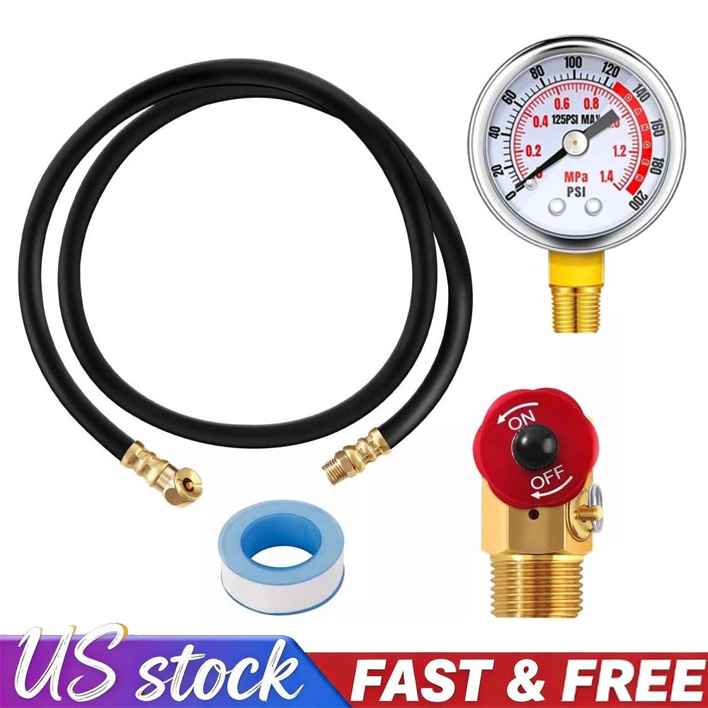 Air Tank Repair Kit Air Tank Valve Kit with Gauge Come with 2" Pressure US #S