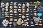 Vtg Costume Ring Lot All Repair 50s To 90s Era 80 pc Rings Huge Jewelry Lot