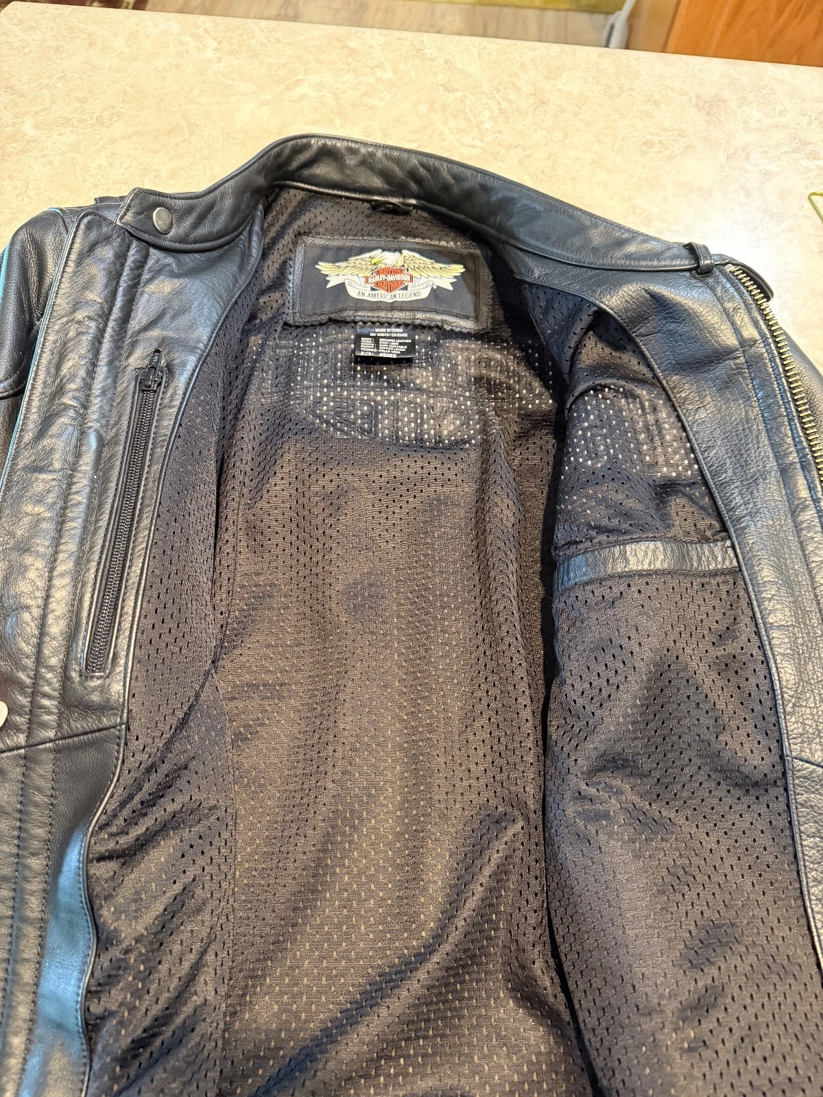 Harley Davidson Camo Leather Jacket Mens Large Nightfall HD-236 - product detail image 4