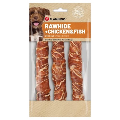 Flamingo Hundesnack R'Hide Stick mit Huhn & mit Kabeljau 155 g,