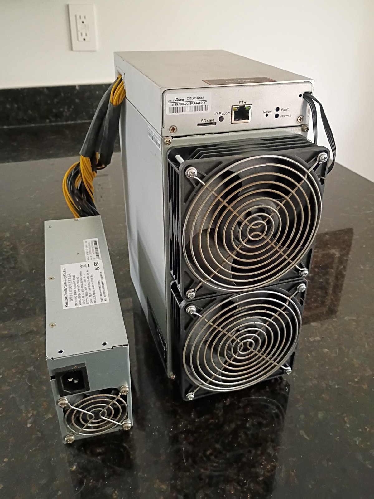Bitmain Antminer Z15 420ksols Equihash + APW7 PSU. Tested & Clean w/warranty.
