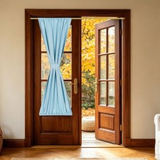 1 Pc French Door Curtain, 25" x 79" Blackout Drape, Indigo