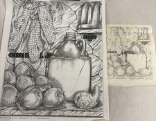 Artex Stamped On Fabric Paint Project Autumn Still Life  NEW