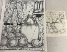 Artex Stamped On Fabric Paint Project Autumn Still Life  NEW