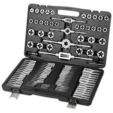 Tap and Die Set, 110-Piece Include Metric Size M2 to M18, Bearing Steel Taps and