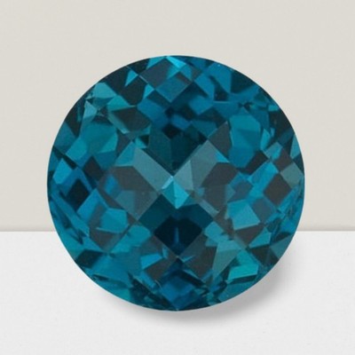 London Blue Topaz Round Cut Gemstone 10.1 Cts - 15 mm AAA+ Loose Gem #