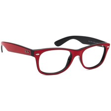 Ray-Ban RB 2132 New Wayfarer 769 Polished Red on Black Square Italy 52 mm