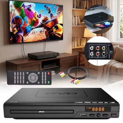 HD 1080p DVD Player All Region Free CD USB Player with HD+AV Output for Smart TV