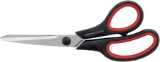 Scissors 8" Multipurpose Right/Left Handed Titanium Black W Red 
