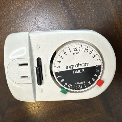 Ingraham 12-700 Wall Plug Outlet Timer Time Control Controller 24 Hour Variable