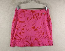 Rafaella Women's Tropical Fern Leaf Stretch Lined Skort Pink Size M