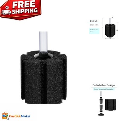 Easy-Clean  Sponge Filter for 40-60 Gallon Fish Tanks - Adjustable Output