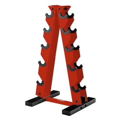 Yes4All A Frame Rack with 5 Tiers, Weight Storage for 5-25 Pound Dumbbells, Red