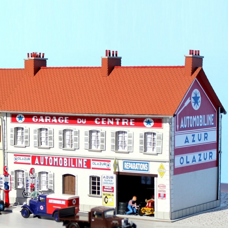 Garage Automobile Du Centre 1930 SAI 050 maquette HO 1/87 en découpe laser