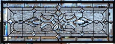 Stained Glass Transom window HANGING PANEL  35 1/4 x 14  incl hooks