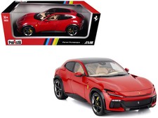 2022 Ferrari Purosangue Rosso Corsa Red with Black Top 1/18 Diecast Model Car by