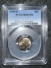 1949-D 10c Roosevelt Dime PCGS Cert MS67FB Full Bands ¡Toner!