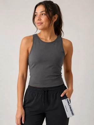 Girlfriend Collective Racerback Longline Sport BH High Neck Schwarz Gr.XS Neu mit Etikett - Bild 1 von 4