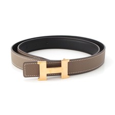 HERMES X marking Constance H Belt belt Gold Metal black 33.5"