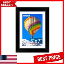 Sleek Black 5x7 Picture Frame with Plexiglass - Ideal for Gifts and Memories