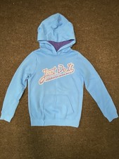 NWT Nike Girl's Just Do it Pullover Hoodie Blue Sz. M 806305-435
