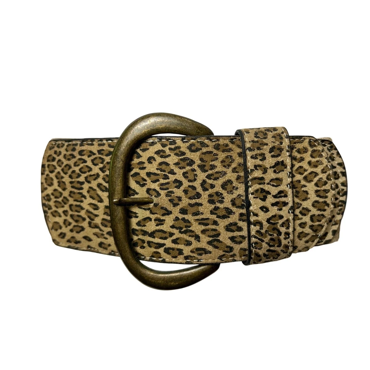 Frank Lyman Design Black Gold Metal Link Elastic Cinch Waist Belt 34\