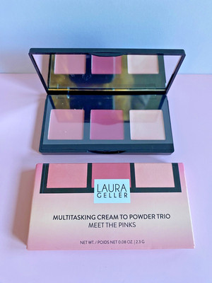 Laura Geller Multitasking Cream to Powder Trio! MEET THE PINKS NIB EYE LIP CHEEK