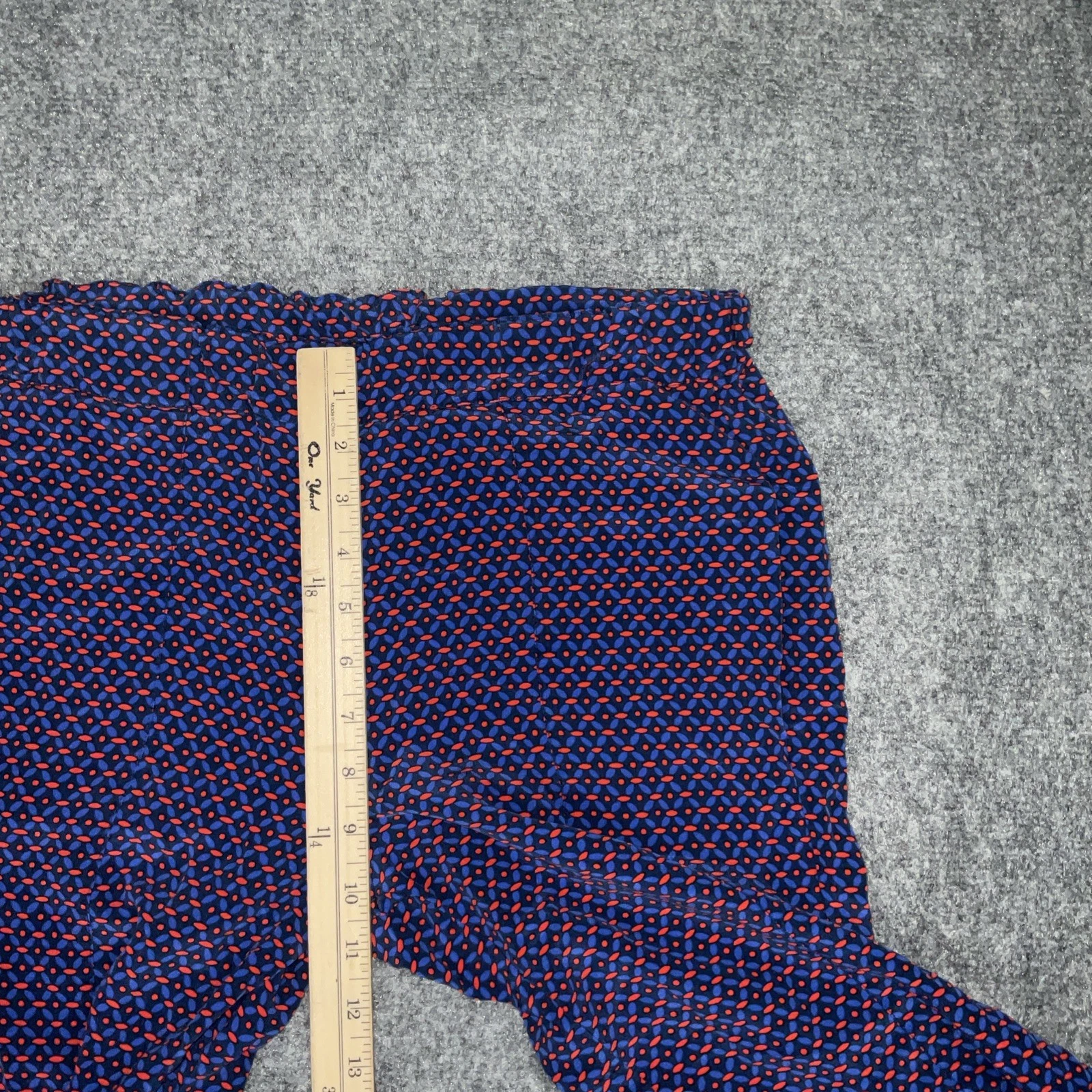 Pantalone donna Tory Burch taglia S blu rosso geometrico seta Talia