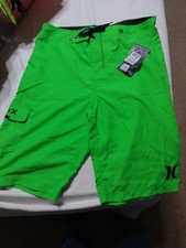 NEW Hurley sz 20 Bright Green Black Tie boys swim board shorts swimsuit