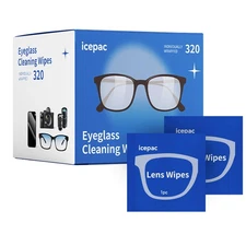 Glasses Wipes Lens Cleaner- 320 Pre-Moistened Individual Wrapped Eye Glasses ...