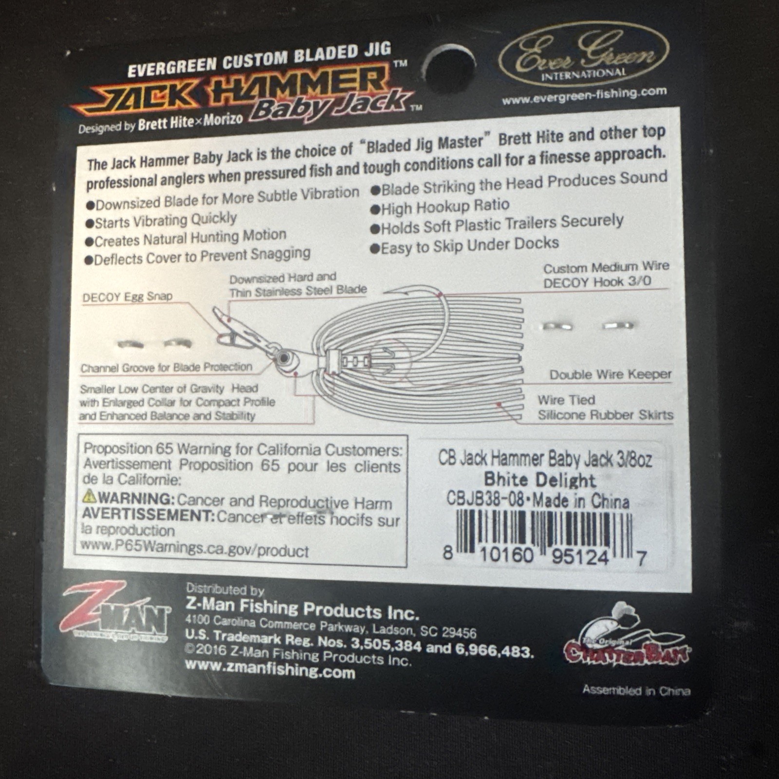 evergreen zman jack hammer Baby Jack chatterbait 3/8oz bladed jig Bite delight - Image 3