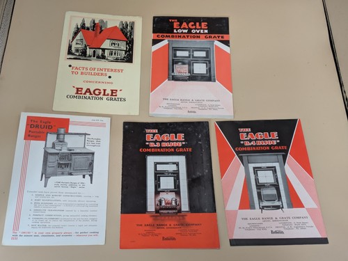 EAGLE COMBINATION GRATES DRUID RANGE ORIGINAL 1932 BROCHURES ASTON BIRMINGHAM