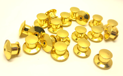 20 pcs Deluxe Clutch Lapel Pin Back Fastener Clasp Locking Pin Saver/Keeper Gold