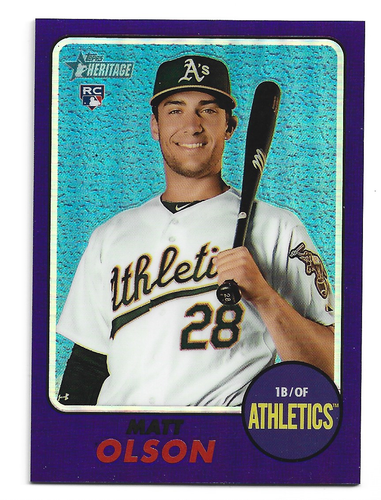 MATT OLSON 2017 Topps Heritage RC PURPLE REFRACTOR Rookie Card 681 EBay